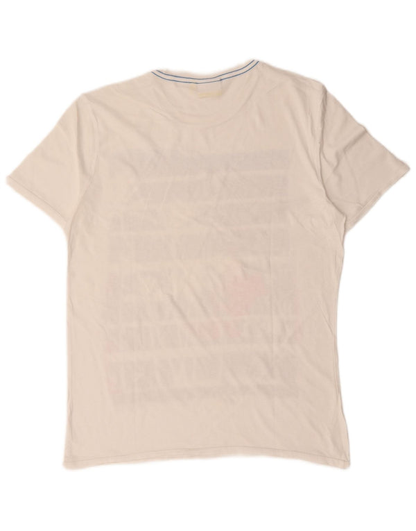 Diadora Mens Graphic T-Shirt Top Medium White Cotton