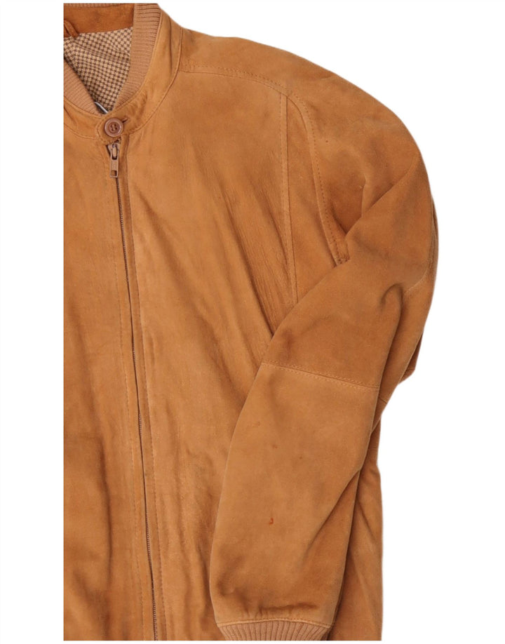 Bomber Vintage pentru bărbați din piele intoarsa UK 38 Maro Mediu