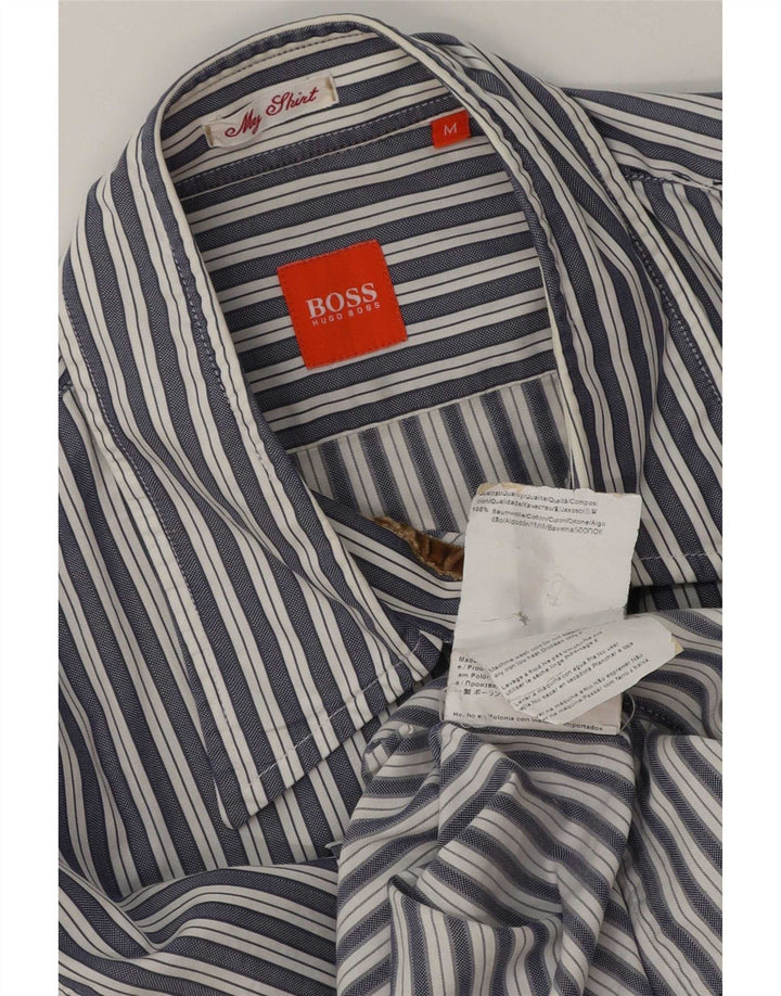 Cămașă pentru bărbați Hugo Boss, bumbac cu dungi albastre medii