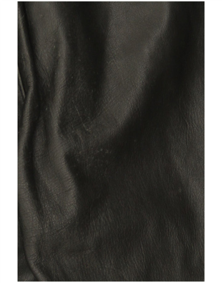 Salopetă din piele fără mâneci pentru femei VINTAGE UK 12 Piele neagră medie