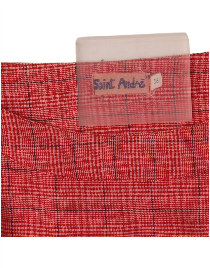 Bluză vintage cu mâneci lungi pentru femei UK 14 Medium Pink Check