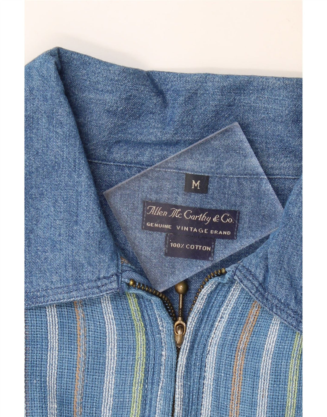 VINTAGE Cămașă cu mânecă scurtă pentru bărbați, cu mânecă scurtă, cu dungi albastre medii