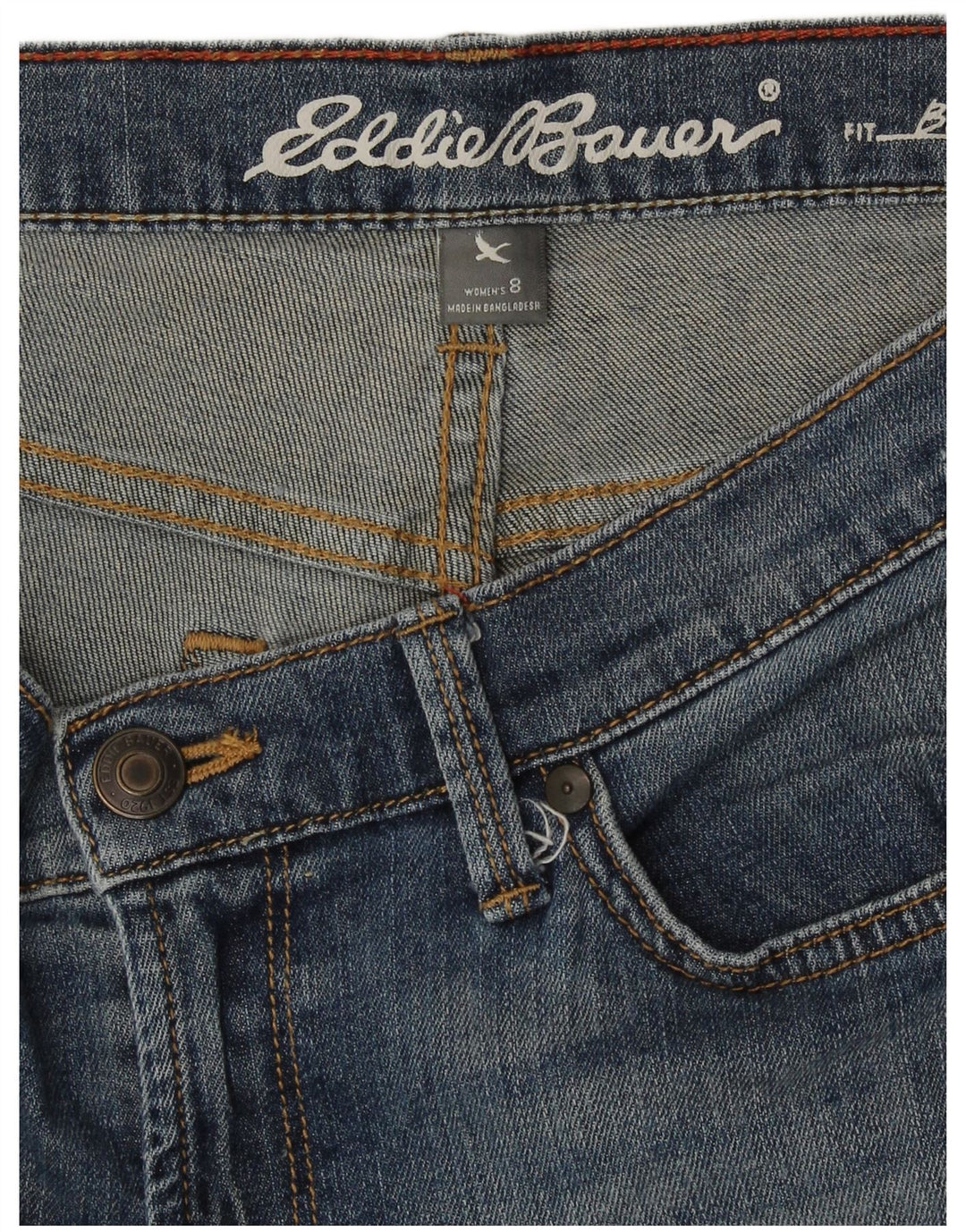 Pantaloni scurți din blugi pentru femei Eddie Bauer Boyfriend US 8 Medium W32 Bumbac albastru