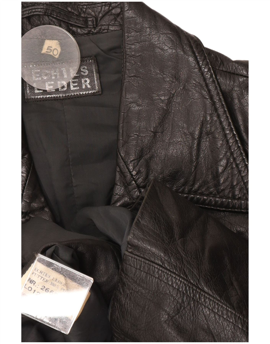 Jachetă de piele vintage pentru bărbați EU 50, mare, neagră