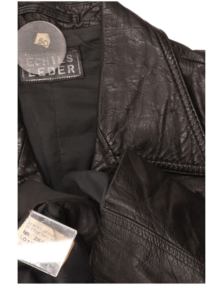 Jachetă de piele vintage pentru bărbați EU 50, mare, neagră