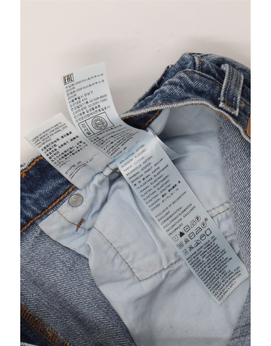 Blugi drepti pentru bărbați Levi's 501 W29 L32 Bumbac albastru