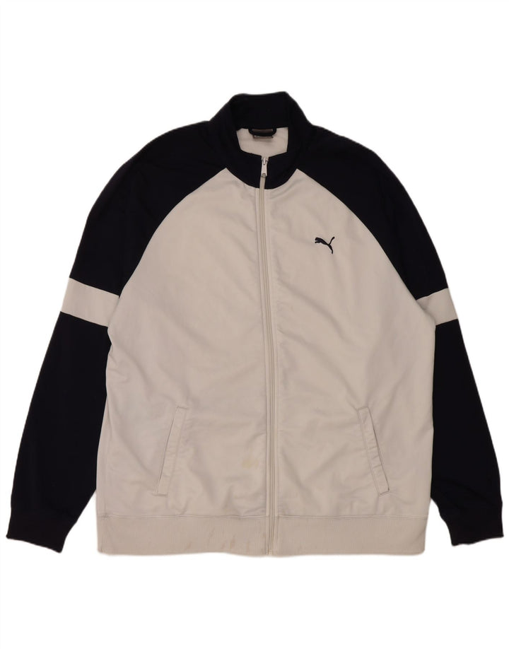 Jachetă de trening PUMA pentru bărbați, 2XL, poliester color block, albastru bleumarin
