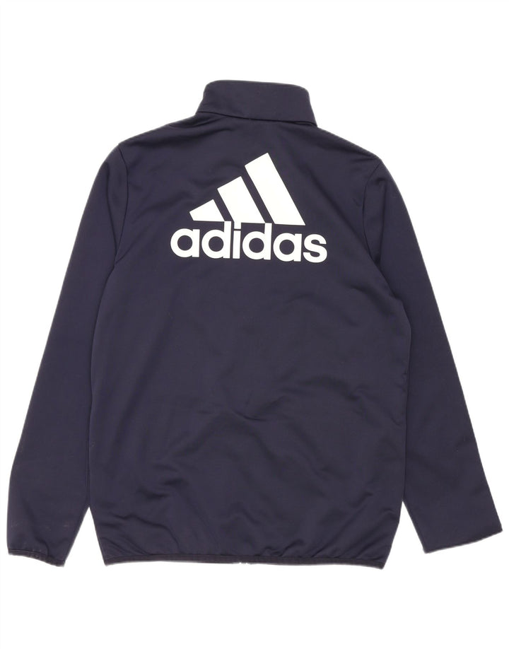 Jachetă de top pentru trening cu grafic pentru băieți Adidas 13-14 ani poliester bleumarin