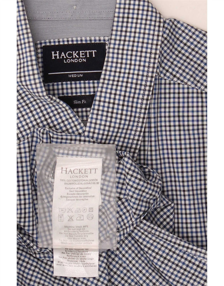 Cămașă pentru bărbați Hackett Slim Fit Bumbac Vichy albastru mediu