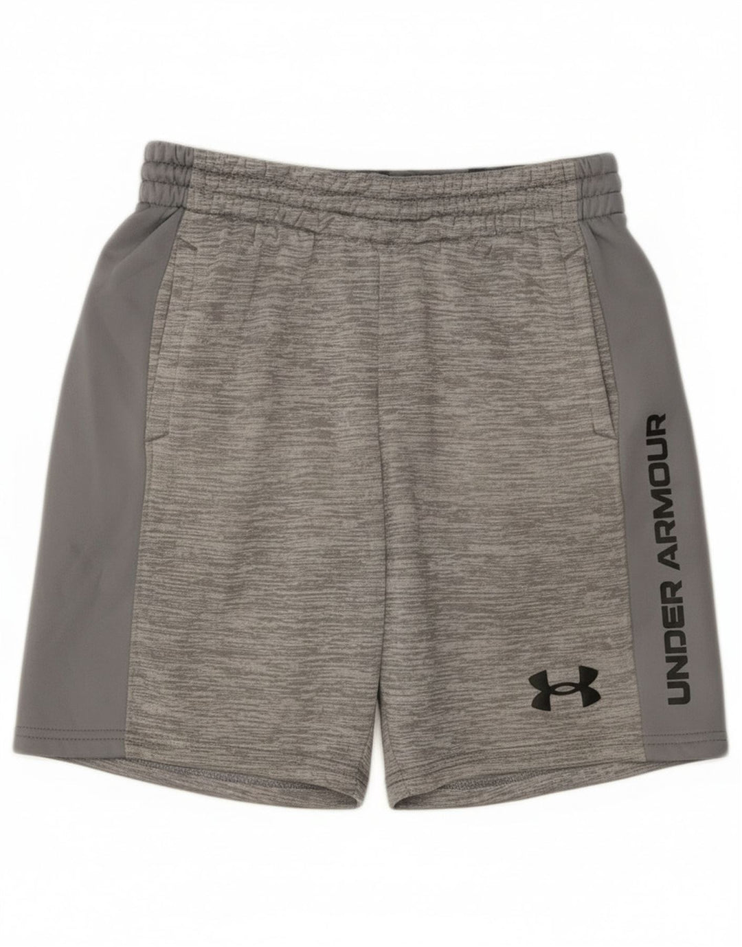 Pantaloni scurți sport grafic Under Armour pentru băieți, 9-10 ani, gri mediu pete
