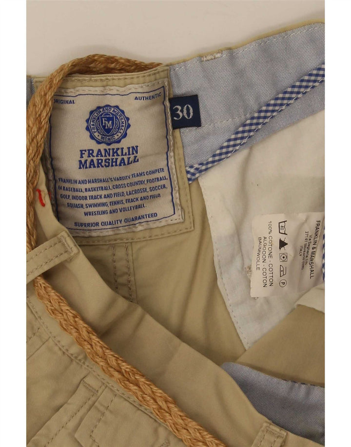 Pantaloni scurți chino pentru bărbați Franklin Marshall W30, bumbac mediu bej