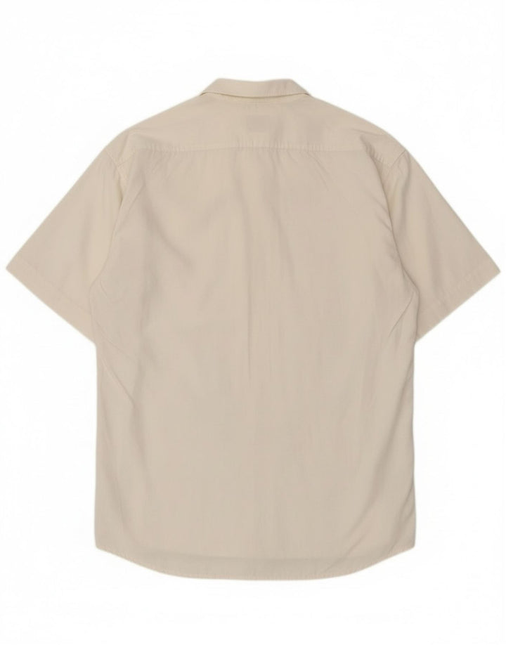 Cămașă cu mânecă scurtă pentru bărbați Stefanel, bumbac alb mediu