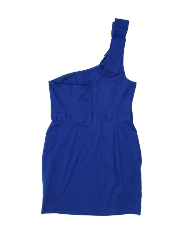 FRENCH CONNECTION Womens One Shoulder Dress UK 14 Medium Navy Blue Cotton Vintage French Connection and Second-Hand French Connection from Messina Hembry 