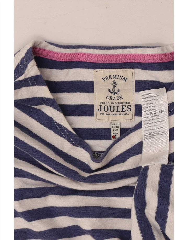 Joules Femei Regular Top 3/4 Manecă UK 12 Medium Blue Striped Bumbac