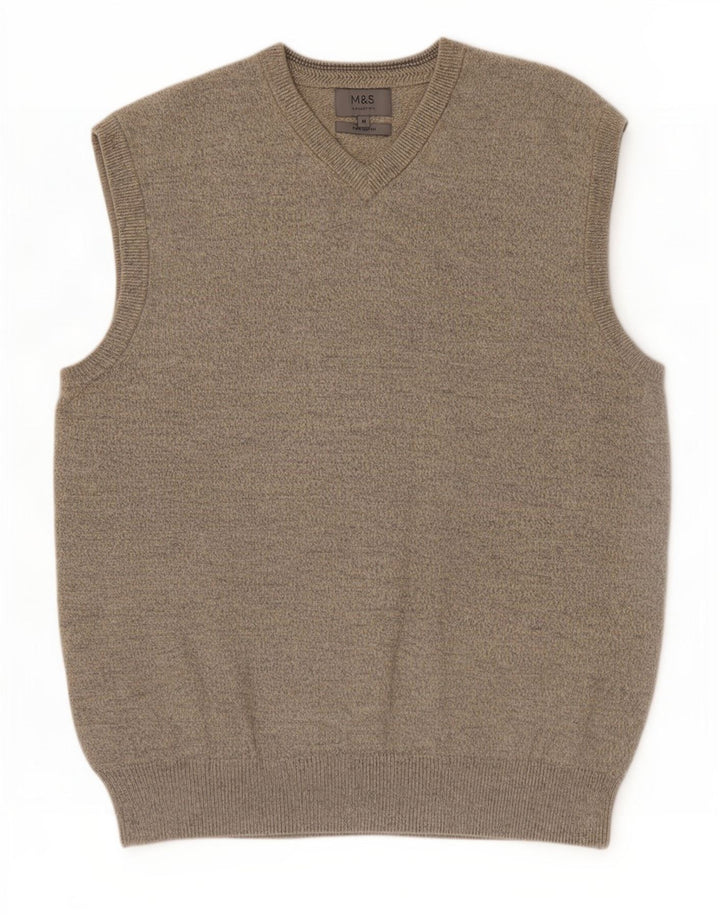 Marks & Spencer Vestă pentru bărbați Tank Top Bumbac cu pete, bej mediu