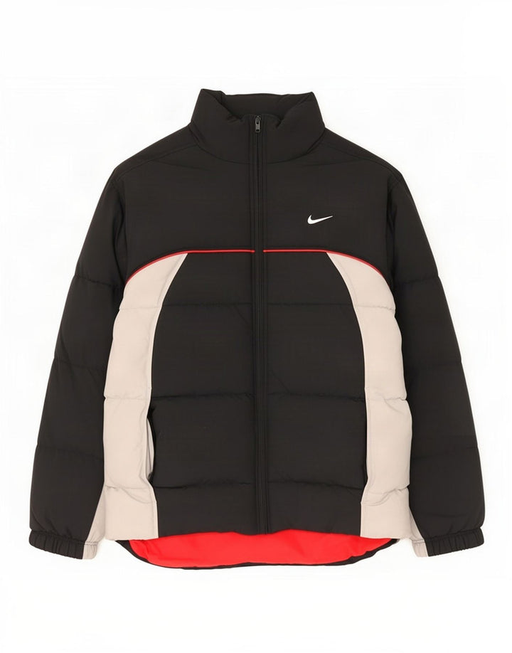 Jachetă căptușită cu grafică Nike pentru bărbați Marea Britanie 36/38 Mic, negru, nailon color bloc