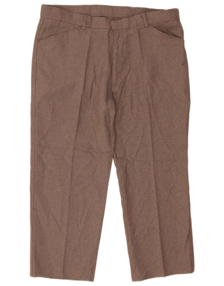 Farah Pantaloni Drepți Cropped Bărbați L40 L26 Maro Poliester