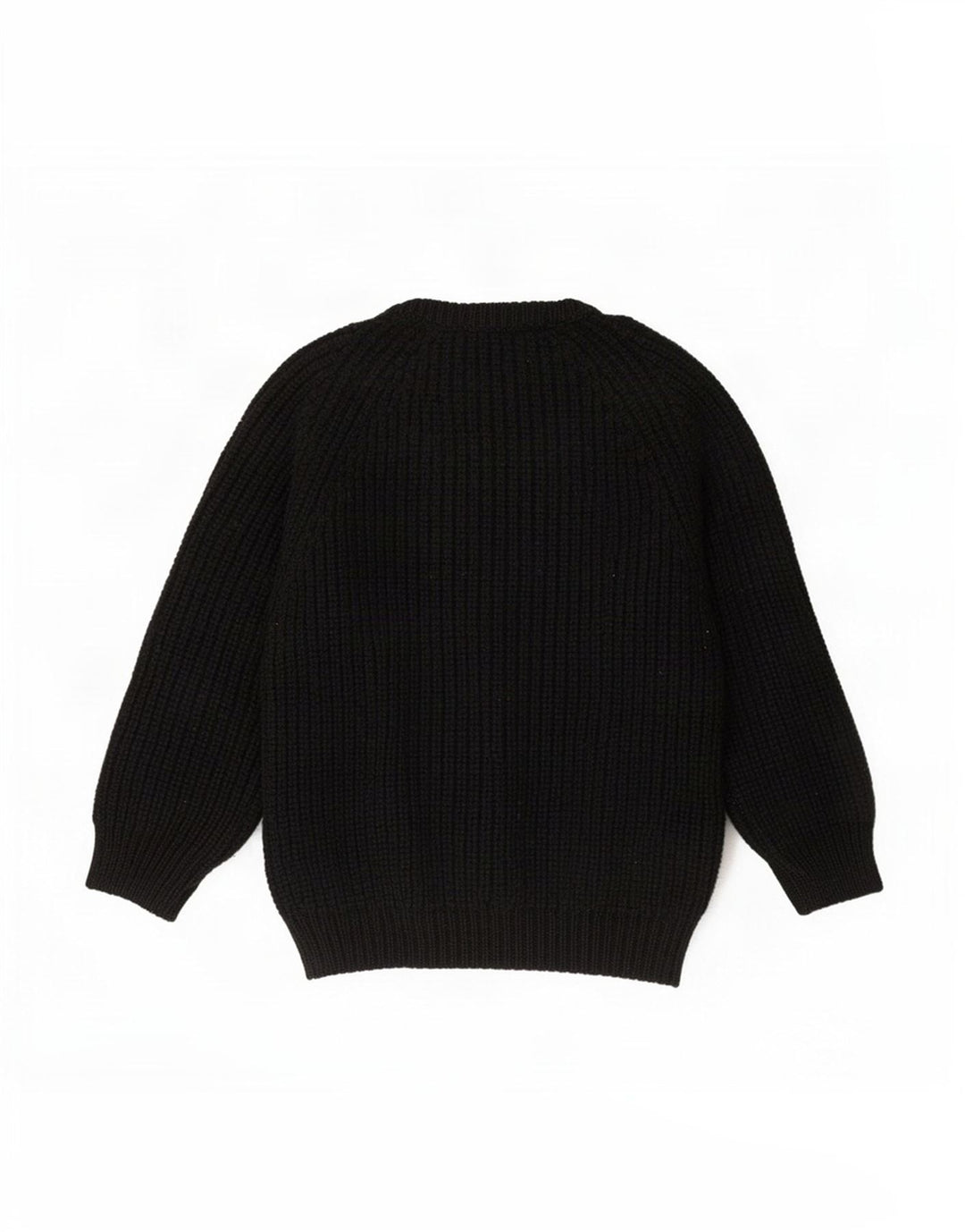 The Sweater Shop Pulover pentru bărbați cu gât de barcă, mediu negru, lână nouă