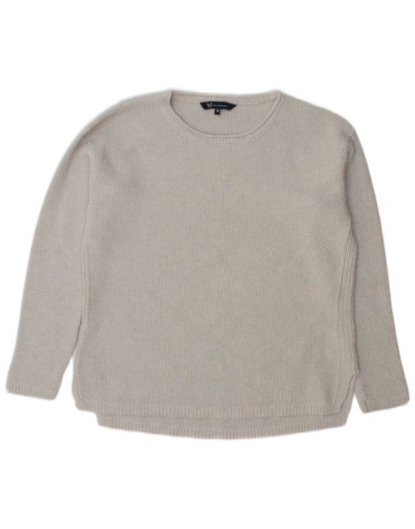 Crew Clothing Pulover pentru femei cu gât de barcă UK 12 Bumbac gri mediu