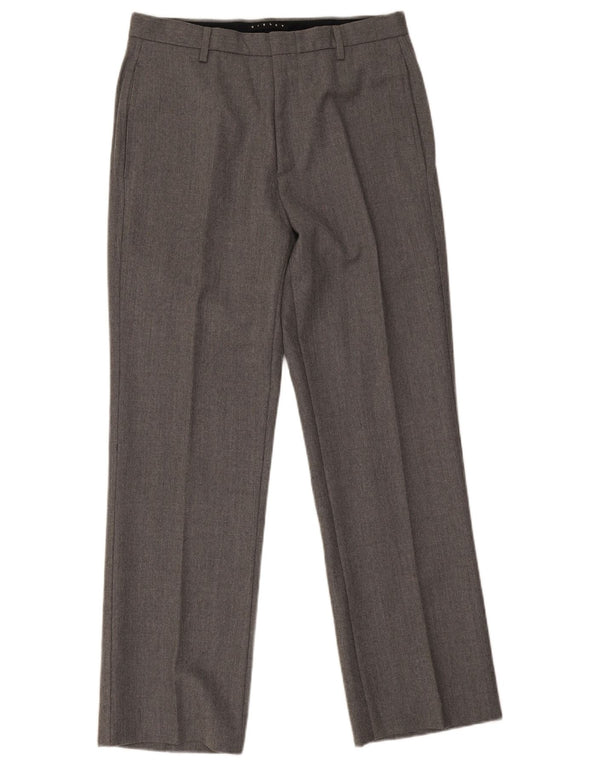 Pantaloni de costum drept bărbați Sisley IT 46 Small W28 L29 Acetat gri