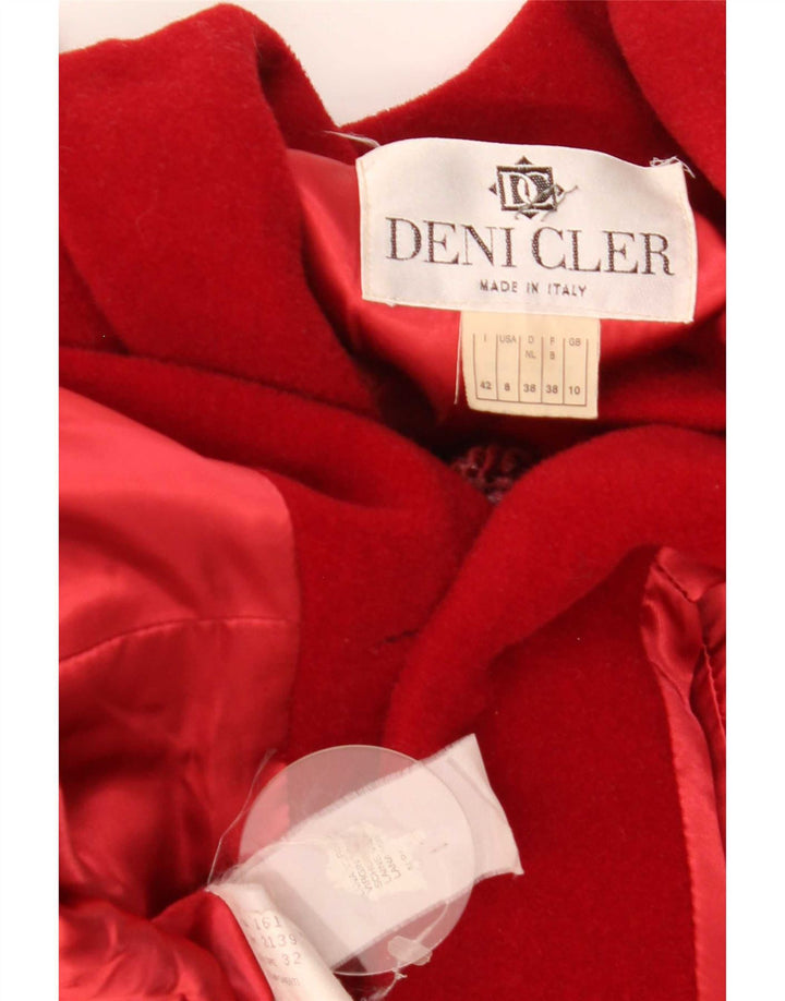Pardesiu supradimensionat pentru femei Deni-Cler UK 10 Lână roșie mică