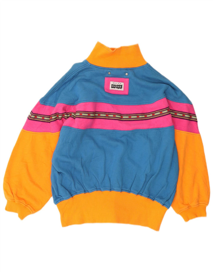 VINTAGE Womens Sweatshirt Jumper UK 14 Medium Multicoloured Colourblock