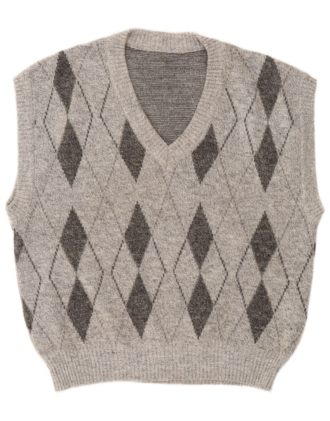Vintage bărbați Vest Tank Top mare gri Argyle/Diamond