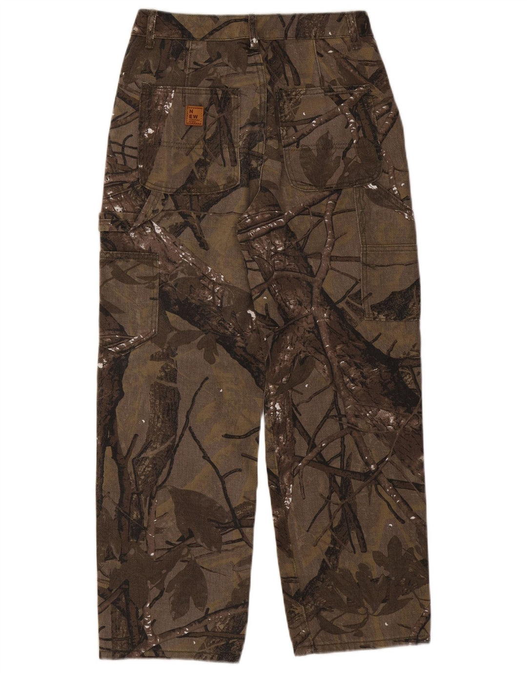 VINTAGE Pantaloni Cargo Drepți Bărbați Mediu L30 L27 Maro Floral