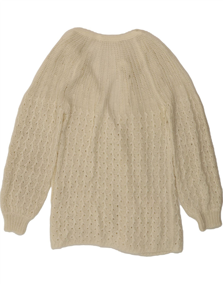 VINTAGE Womens Cardigan Sweater IT 42 Medium Off White Polyacrylic Vintage Vintage and Second-Hand Vintage from Messina Hembry 