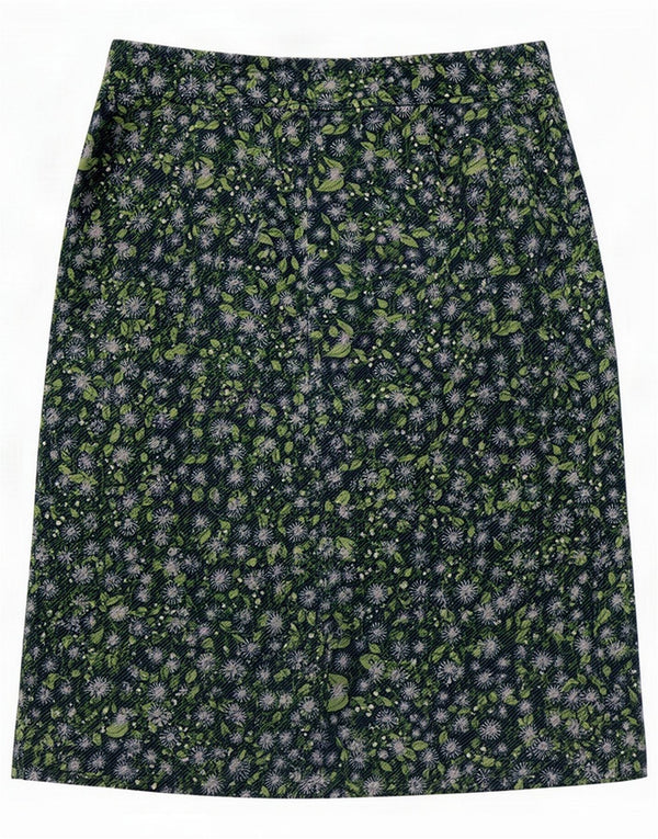 White Stuff Womens Straight Skirt UK 8 Small W28 Blue Floral Bumbac