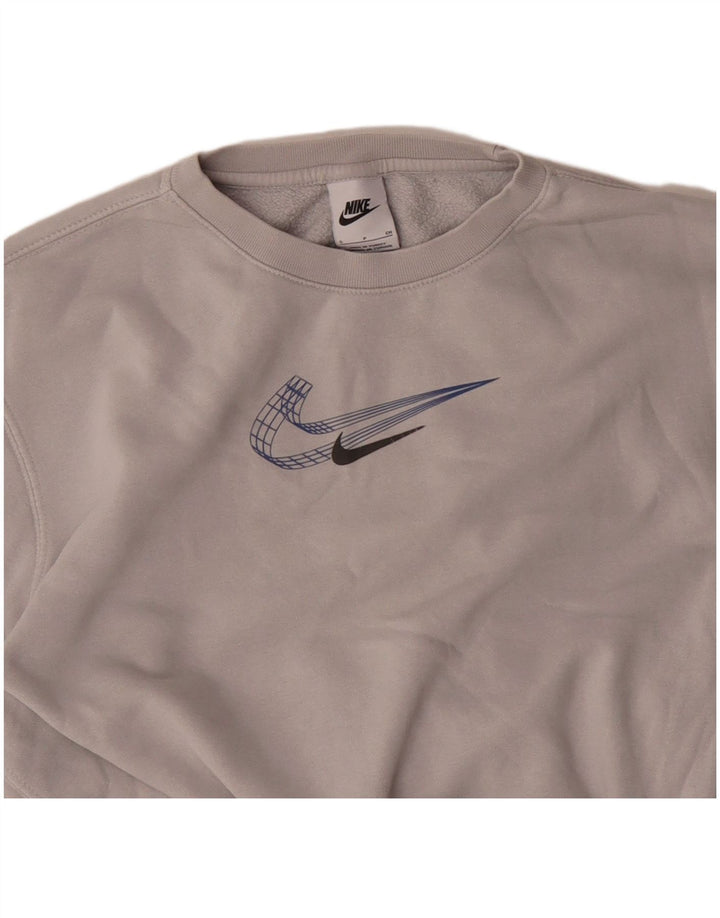 Pulover NIKE pentru femei, UK 8, bumbac gri mic