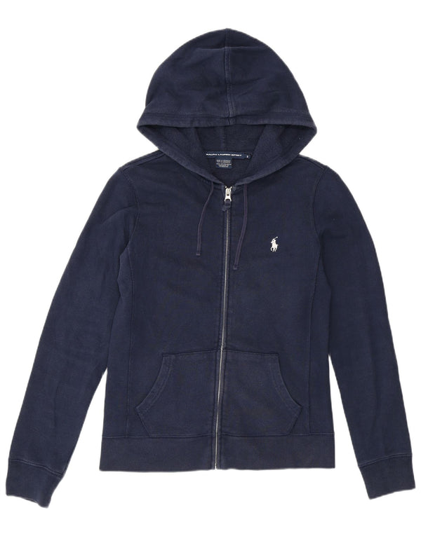 Pulover pentru femei Ralph Lauren, cu fermoar, UK 8, bumbac, albastru bleumarin
