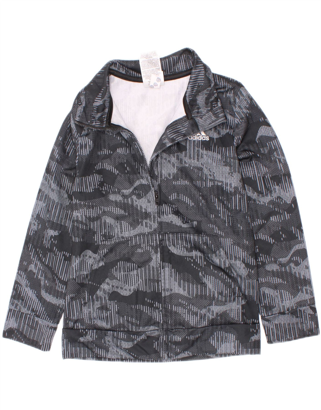 Jachetă de trening pentru băieți Adidas 5-6 ani poliester camuflaj gri