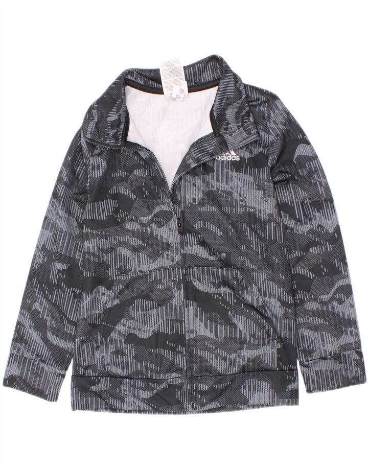 Jachetă de trening pentru băieți Adidas 5-6 ani poliester camuflaj gri