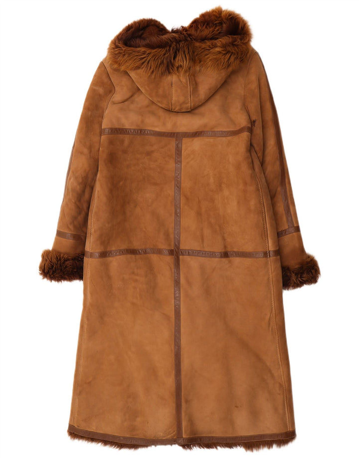 Palton vintage pentru femei din shearling UK 14 maro mediu