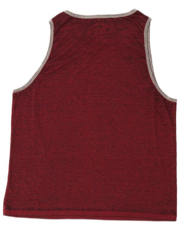 Hard Rock Cafe Mens Fortune Favors The Bold Graphic Vest Top Large Burgundy