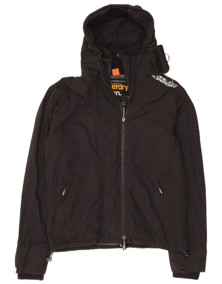 SUPERDRY jachetă de vânt pentru bărbați cu glugă, UK 42 XL, nailon negru