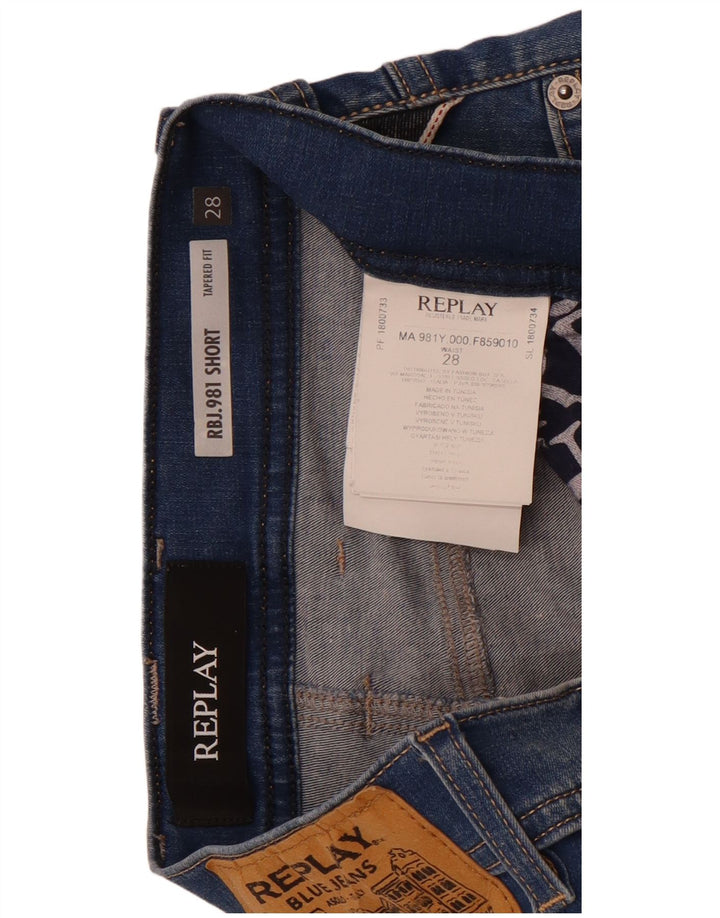 Pantaloni scurți din denim pentru bărbați Replay W28 Small Blue Bumbac