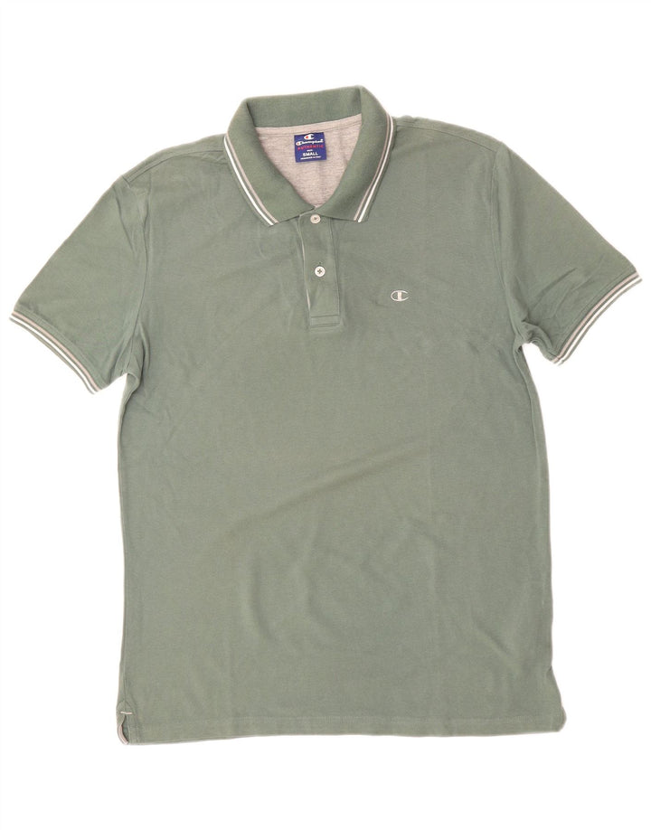 CHAMPION Mens Authentic Polo Shirt Small Green Cotton