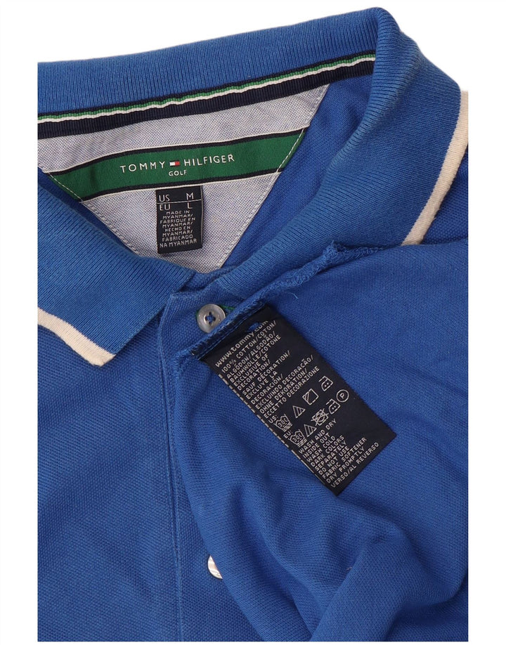 Tricou polo Tommy Hilfiger pentru bărbați, bumbac albastru mediu