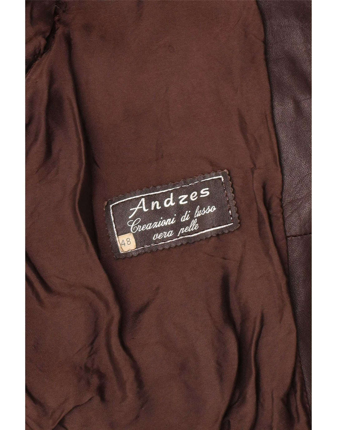 Jachetă Bomber din piele vintage pentru bărbați IT 48 din piele maro medie