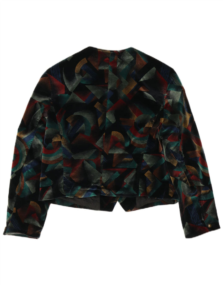 Jachetă Bolero cu 5 nasturi Hirsch pentru femei UK 12 Medium Multicolor Geometric