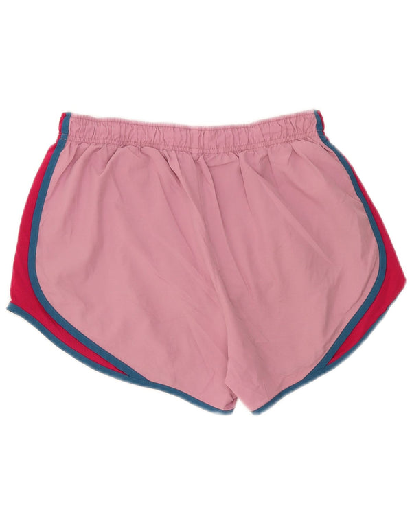 Pantaloni scurți sport Nike Dri Fit pentru femei UK 12, Roz mediu, poliester color bloc