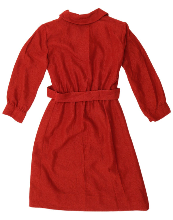 Rochie A-Line cu mânecă lungă pentru femei Vintage UK 12 Roșu mediu