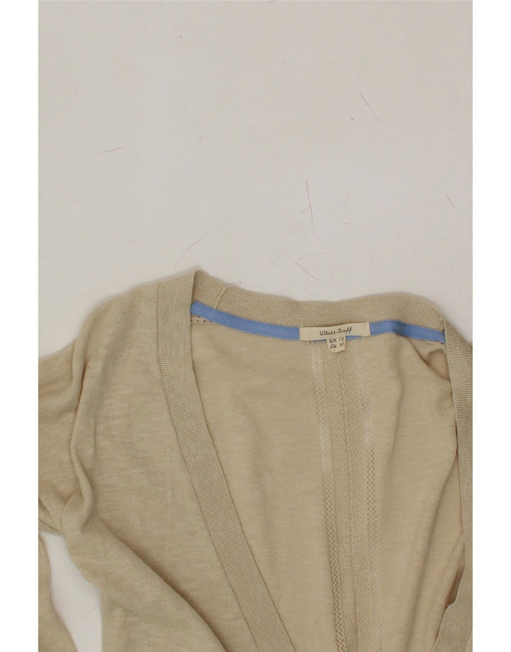 WHITE STUFF Womens Cardigan Sweater UK 10 Small Beige Cotton Vintage White Stuff and Second-Hand White Stuff from Messina Hembry 