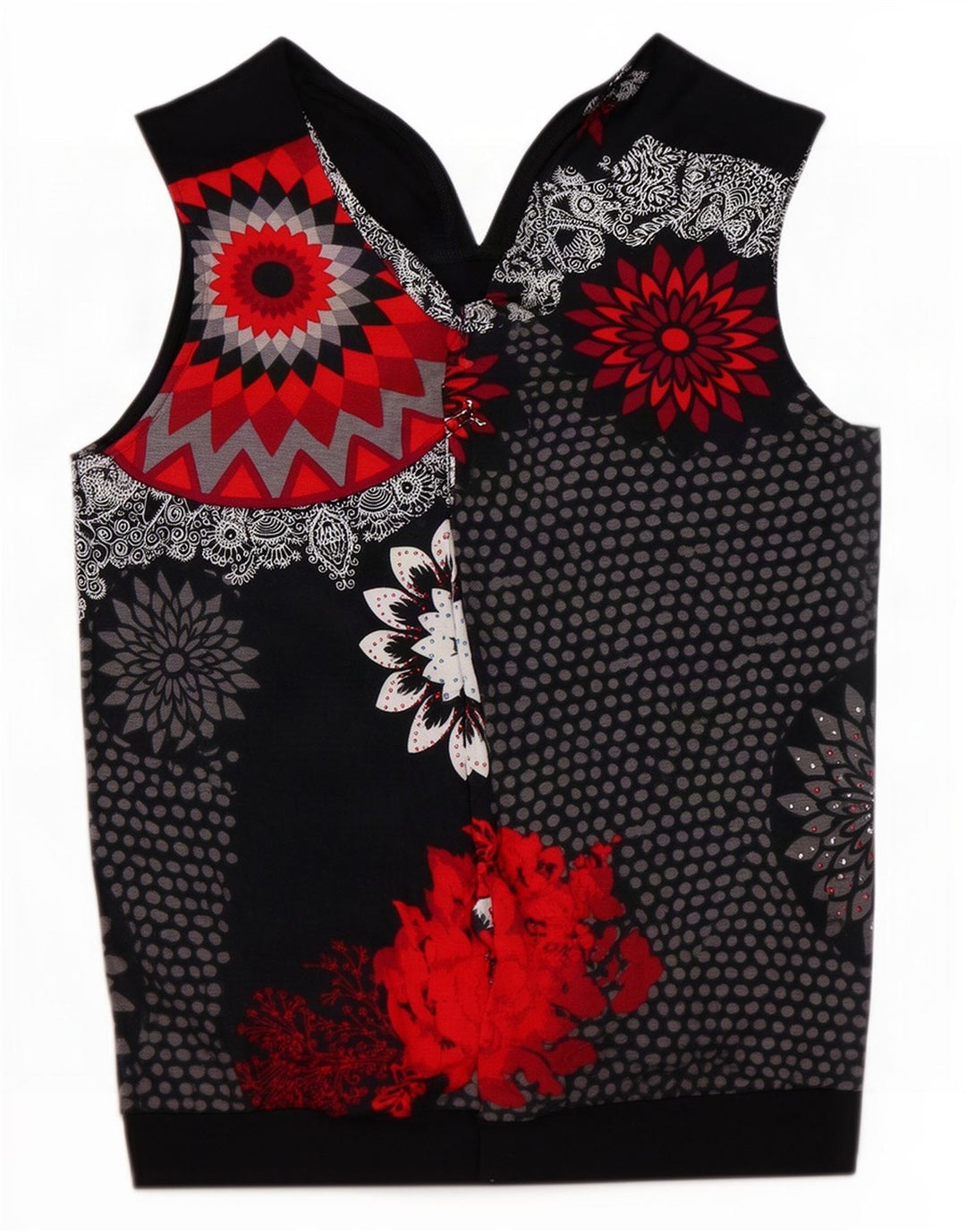 Bluză fără mâneci pentru femei Desigual UK 12 Medium Black Floral