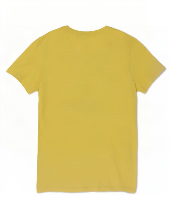 Tricou grafic pentru bărbați Calvin Klein Jeans Top din bumbac galben mediu
