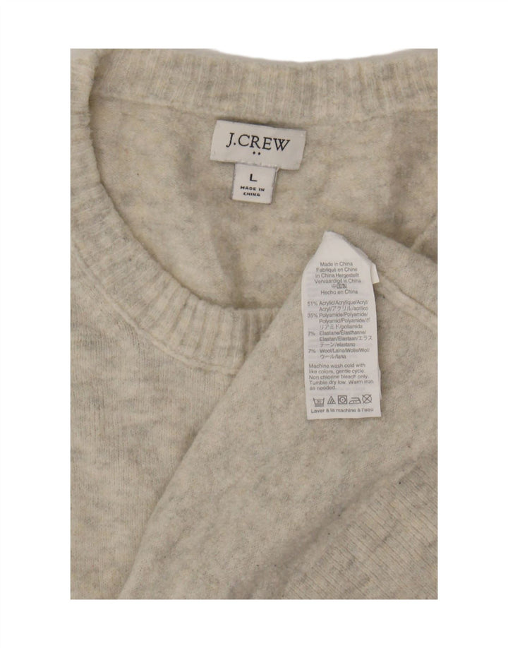J. Crew Pulover pentru damă cu decolteu rotund UK 16 mare, gri acrilic