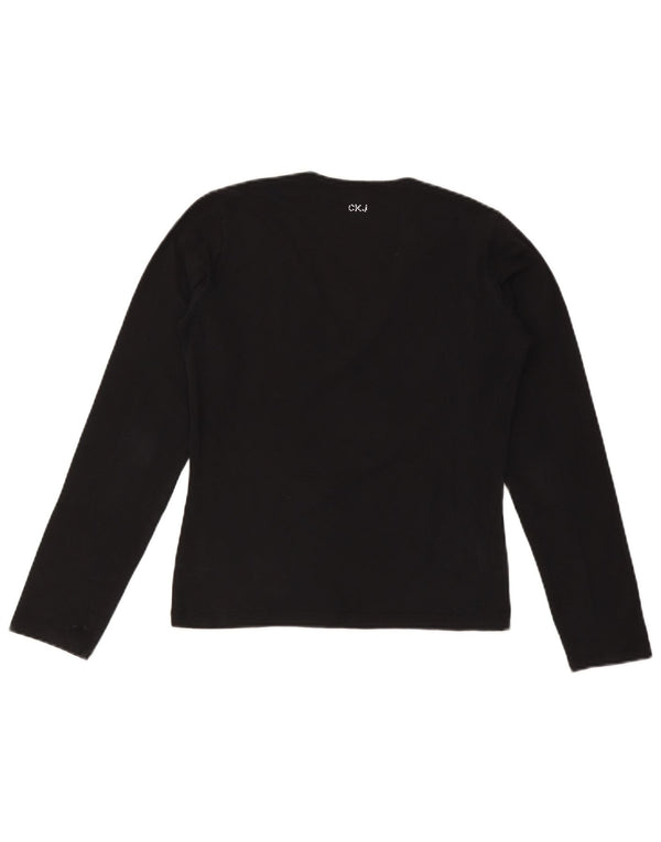 CALVIN KLEIN JEANS Top pentru femei cu mânecă lungă UK 18 XL Negru