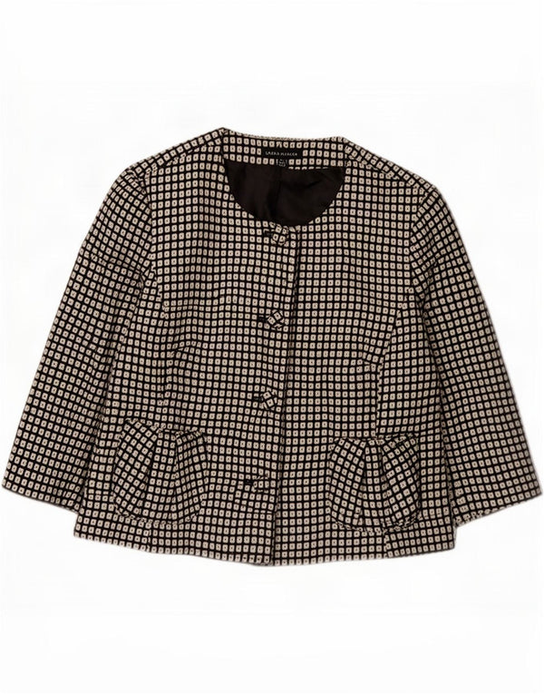 Laura Ashley Jachetă pentru femei cu mâneci 3/4 UK 16 Large Black Geometric